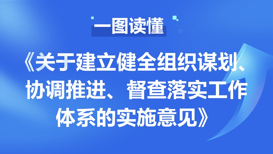 一圖讀懂《關(guān)于建立健全組織謀劃、協(xié)調(diào)推進(jìn)、督查落實(shí)工作體系的實(shí)施意見(jiàn)》
